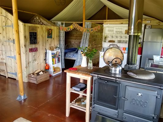 safari tent kitchen